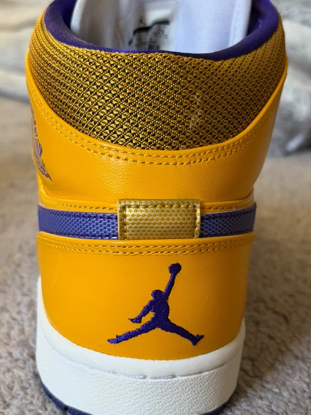 Air Jordan 1 Mid “Lakers” (University Gold/Court Purple/White), Men’s US Size 11
